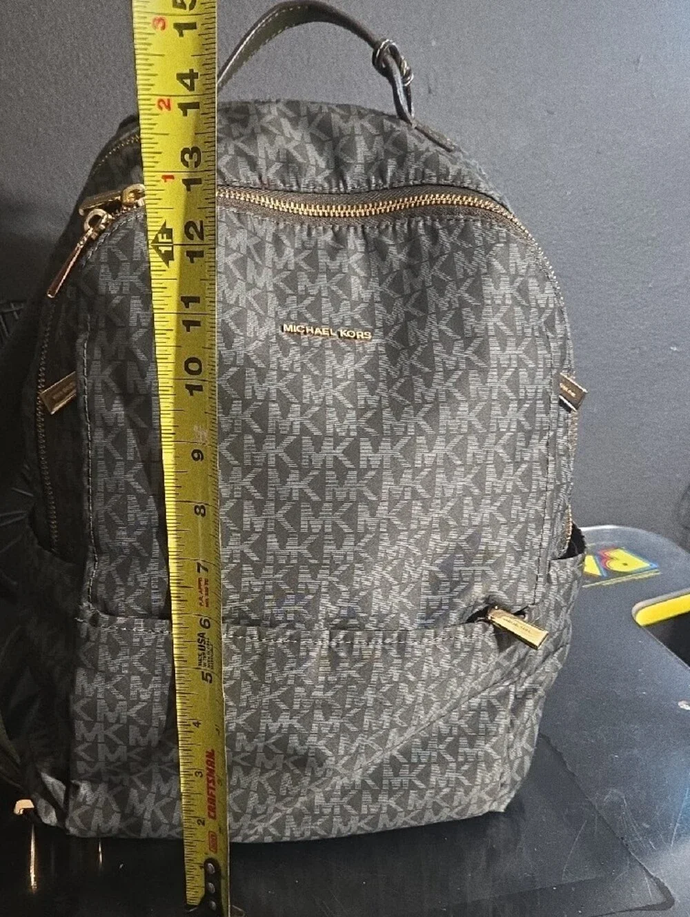 Michael Kors Green MK Logo Backpack with Gold Hardware